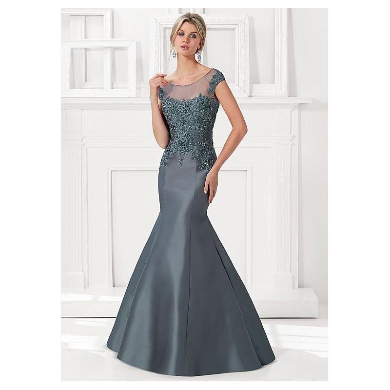 Mariage - Chic Tulle & Satin Bateau Neckline Floor-length Mermaid Mother Of The Bride Dress - overpinks.com