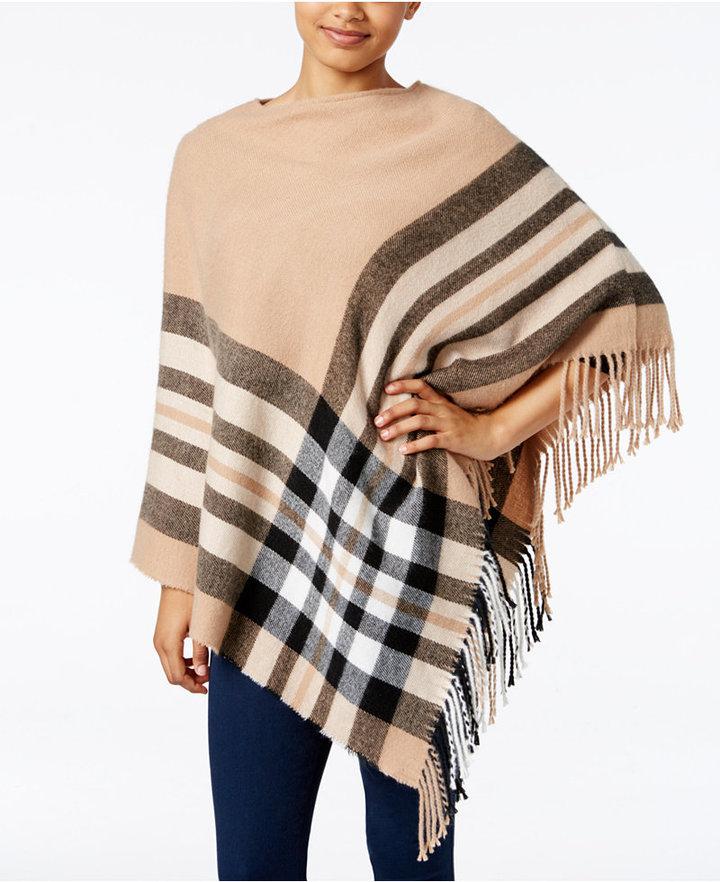 Hochzeit - Charter Club Brushed Plaid Poncho, Only at Macy's