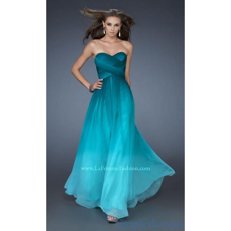 Wedding - 2014 Sexy Sweetheart A-line Strapless Long Girls Jade Ombre Prom/evening/bridesmaid Dresses By La Femme Lf-18497 - Cheap Discount Evening Gowns