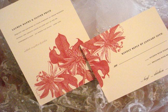 Wedding - French Gardens Wedding Collection - Invitation and Reply Card -also comes in Save The Date, Wedding Program, Menu and Thank You Cards