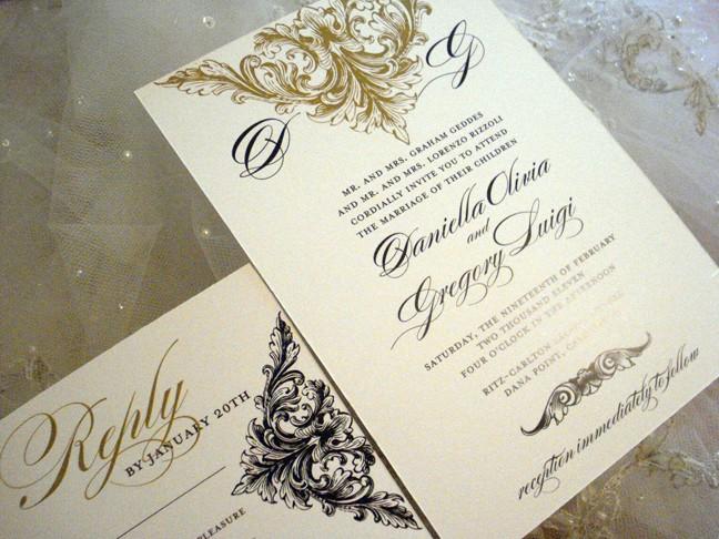 زفاف - Wedding Invitation Alencon Lace Collection - Invitation and Reply Card