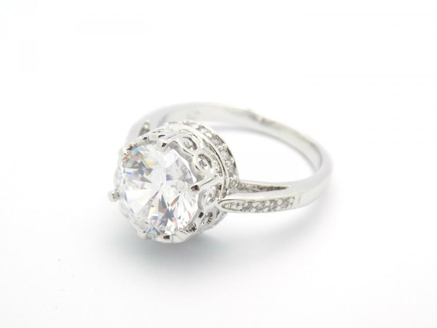 زفاف - cz ring, cz wedding ring, cz engagement ring, cubic zirconia engagement ring, solitaire engagement ring, size 5 6 7 8 9 10 - MC1083391AZ