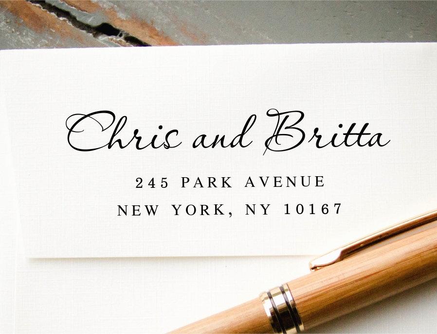 Mariage - Self Inking Return Address Stamp, Custom Stamp, Personalized Stamp, Custom Rubber Stamp,  Wedding Stamp, Engagement Gift, Calligraphy