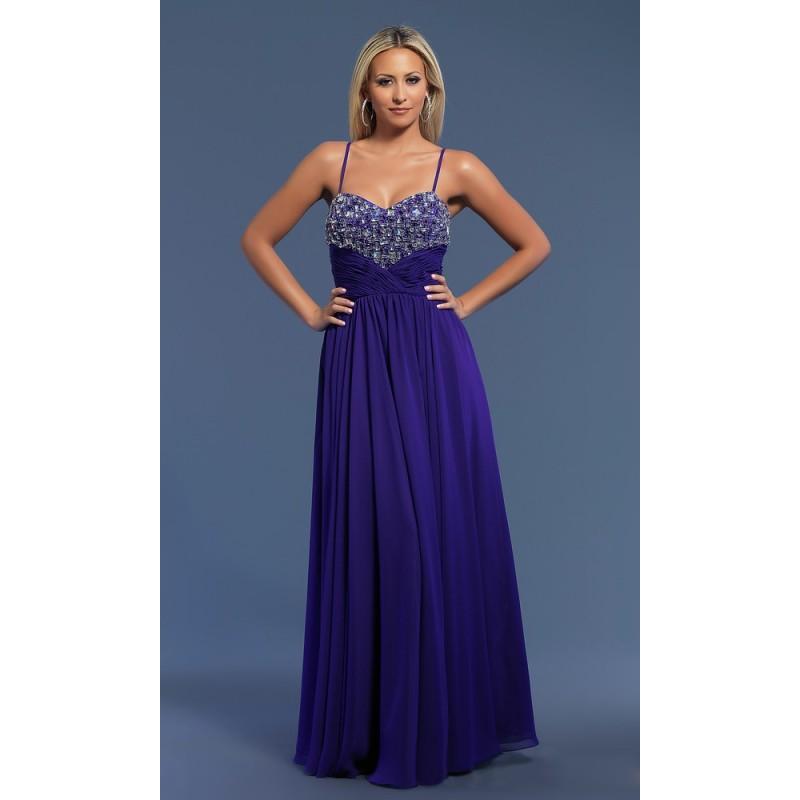 زفاف - 2017 A Line Absorbing Spaghetti Straps Blue Stones Chiffon Evening Dress/Prom Dress In Canada Evening Dress Prices - dressosity.com