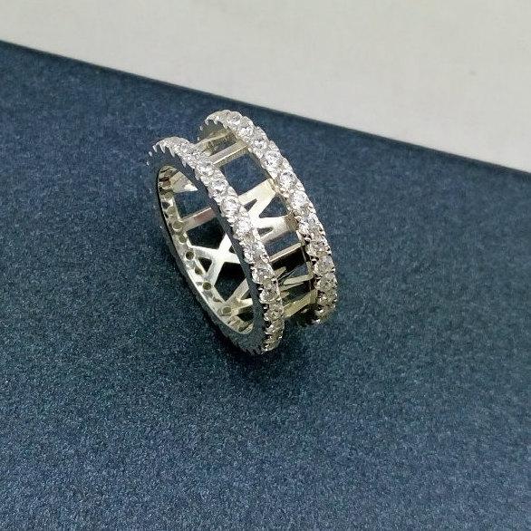 Wedding - Roman Numeral Ring, Full Eternity Band, Custom Date Ring