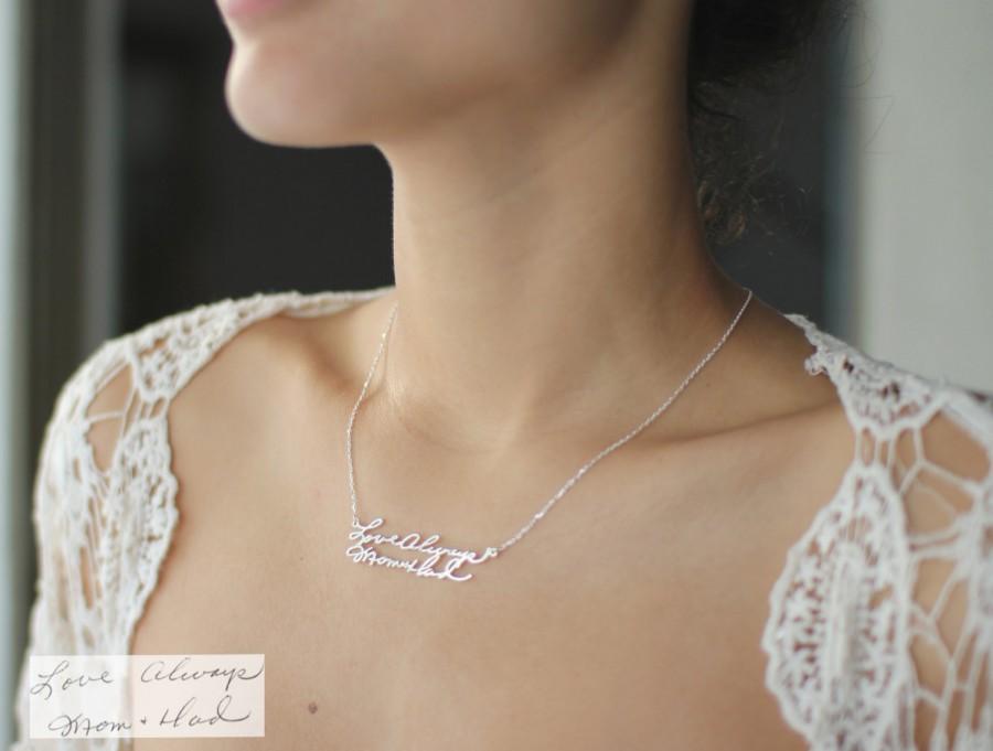 Свадьба - 20% OFF* Multiple Lines Signature Necklace - Personalized Handwriting Keepsake Necklace in Sterling Silver - Memorial Gift - MOTHER GIFT