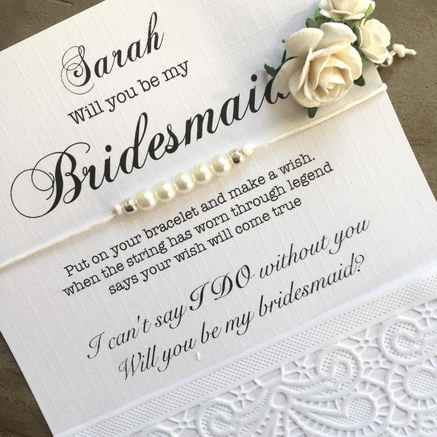 Mariage - Bridesmaid gift, Bridesmaid proposal, Pearl bracelet,Will you be my Bridesmaid gift, Bridesmaid gift, Bridesmaid bracelet pearl bracelet, B4