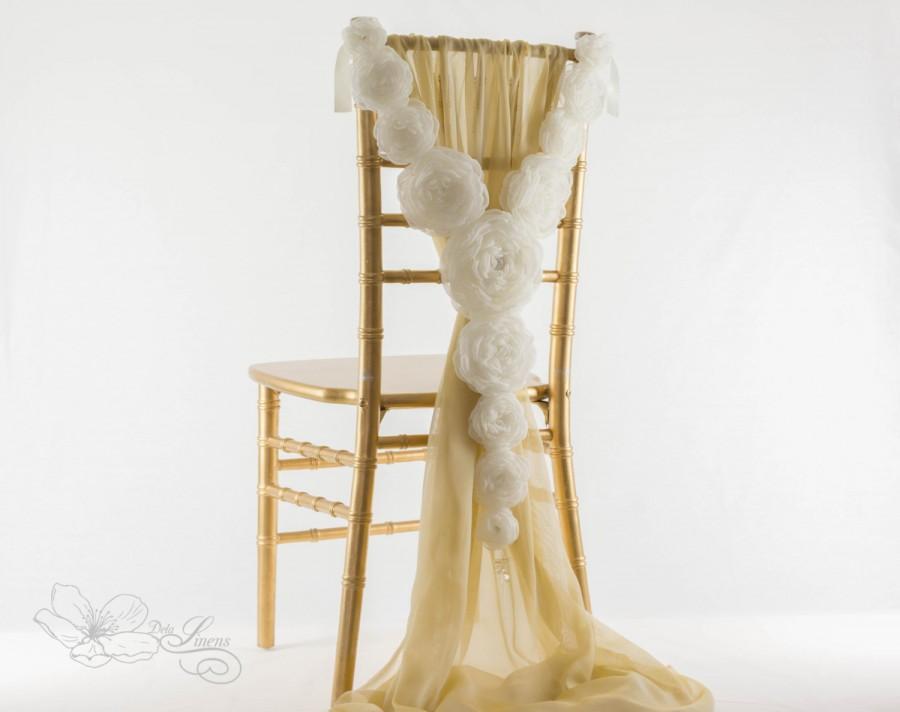 زفاف - New Spring '16 - Fabric Floral Necklace for Chair Back Decor -Wedding - Christening - Baby Shower - Sweet sixteen - Dinner Parties