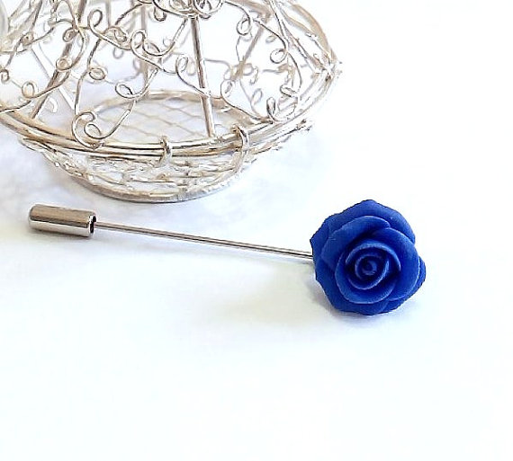 Mariage - Blue Rose Boutonniere, Country Bride loop Forest breastplate, groom boutonniere, Blue Rose Brooch
