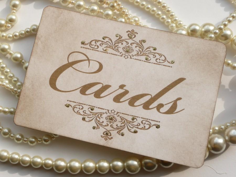 Wedding - Wedding Sign - Cards - with gold glitter - matching items available
