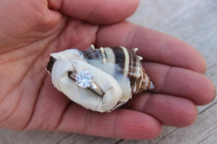 زفاف - Engagement Ring Box, Proposal Box, Sea Shell, Beach, Nautical, Unique, Organic, Natural, Engagement Ring Gift, Ring Holder, Ring Dish