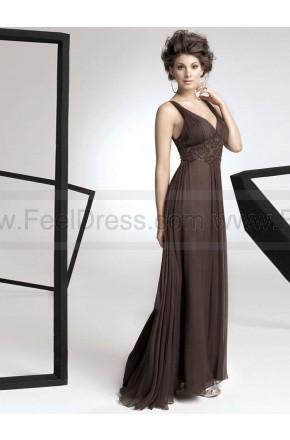 Mariage - A-line Straps Chocolate Ruffles Chiffon Sleeveless Floor-length Mother of the Bride Dress