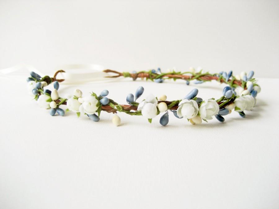 Hochzeit - Flower crown, White floral headband, Wedding hair accessories, Bohemian wreath - SNOWDROP
