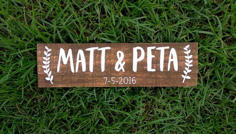 Mariage - Personalised Wedding Sign, Welcome Sign, Wedding Signage, Painted Sign, Rustic Wedding Sign, Wedding Props, Wedding Decor 