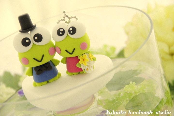 Hochzeit - frog  Wedding Cake Topper-love frog cake topper------k781