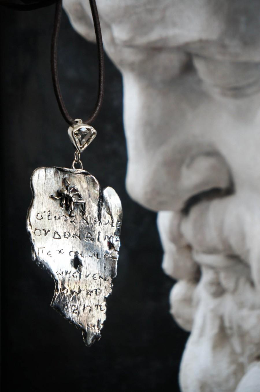 Свадьба - Sterling silver pendant, beryl pendant, antique style, goth pendant, goth jewelry, unusual jewelry, one of a kind pendant, ant jewelry