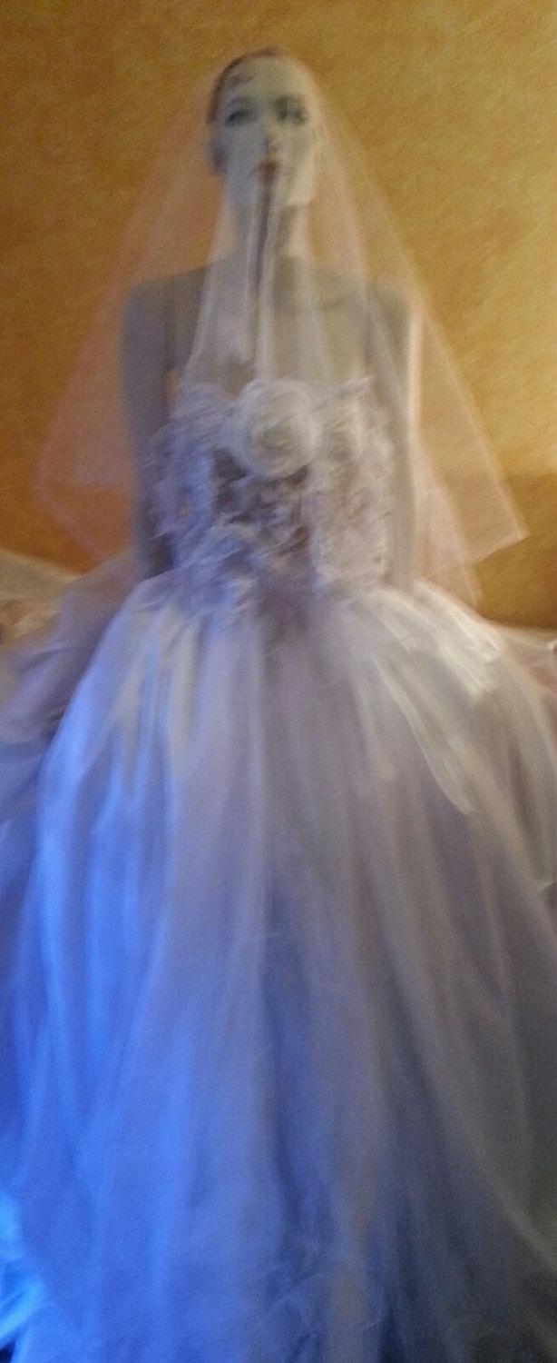 زفاف - Romantic White & Champagne Waterfall Lace Garden Princess Rose Taffeta Party Bridal Wedding Ball Gown (Custom Order Gown Listing)