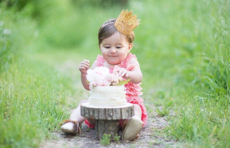 زفاف - 1st First Birthday Gold Crown Headband - Chloe - Gold Crown - Baby - Toddler - Adult - Tiara - Princess - Dress Up - Photo Props