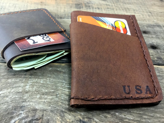 Hochzeit - Front Pocket Wallet- mens wallet leather-Minimalist leather Wallet-mens wallet personalized -Groomsmen leather Gift- NiceLeather, NL103
