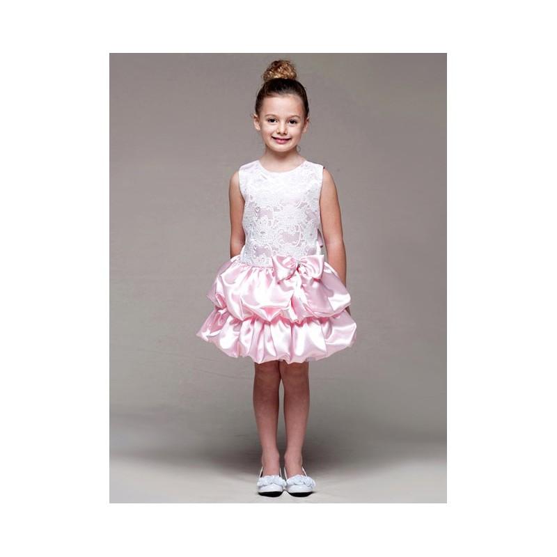 زفاف - Pink Lace Bodice w/ Layered Bubble Skirt Dress Style: D948 - Charming Wedding Party Dresses