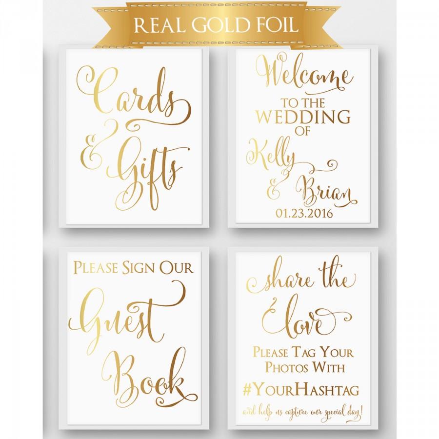 Custom Wedding Sign Real Foil Wedding Signs Gold Wedding Signs Gold Wedding Decor Dessert Table Sign Rose Gold Wedding Sign