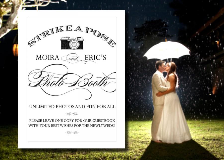 Hochzeit - Wedding Photobooth Sign - customized wedding printable diy photo booth signage