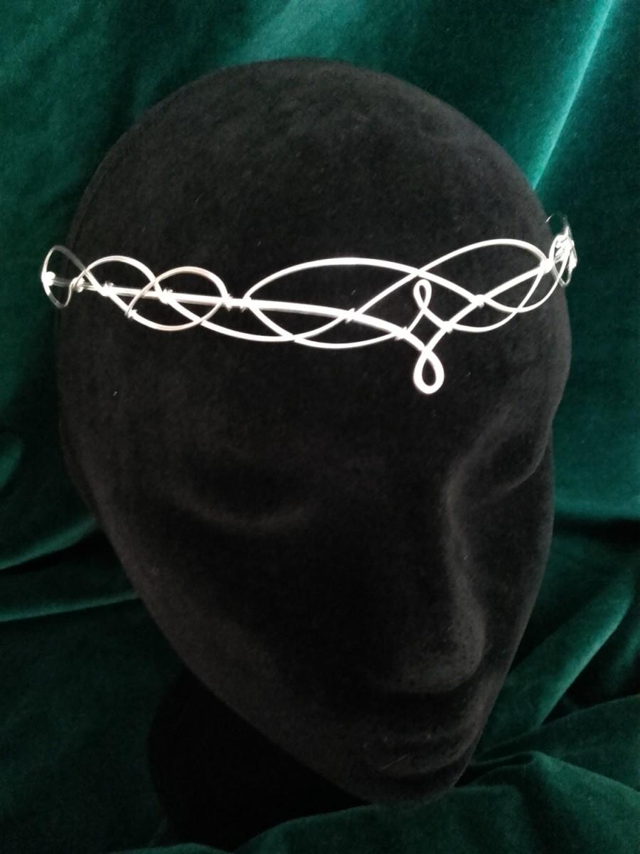 Mariage - Silver Elven Celtic Fantasy Medieval Rennaisance Headdress Circlet Tiara Headband Bridal Prom Headpiece