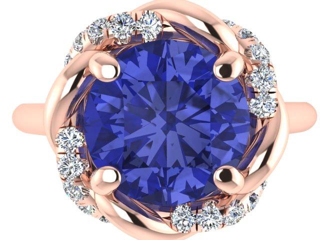 Wedding - Engagement Ring, Tanzanite Rose Gold Ring, Wedding Diamond Rings, Custom Made Natural Tanzanite Ring, Copyrighted Design by Bridal Rings