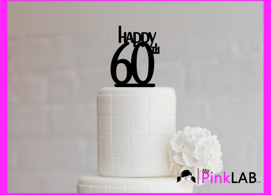 Mariage - Cake Decor Rustic-Happy birthday Cake topper-Birthday-All birthday cake toppers-happy 60th