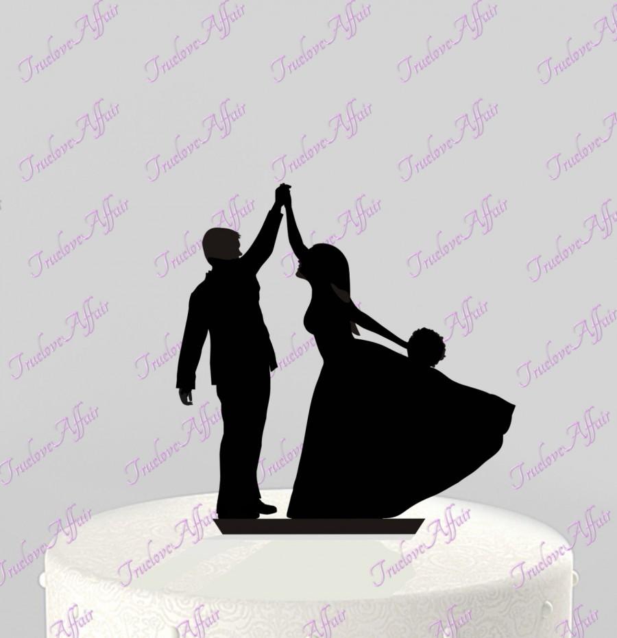 زفاف - Wedding Cake Topper Silhouette Groom and Bride, Acrylic Cake Topper [CT7hf]