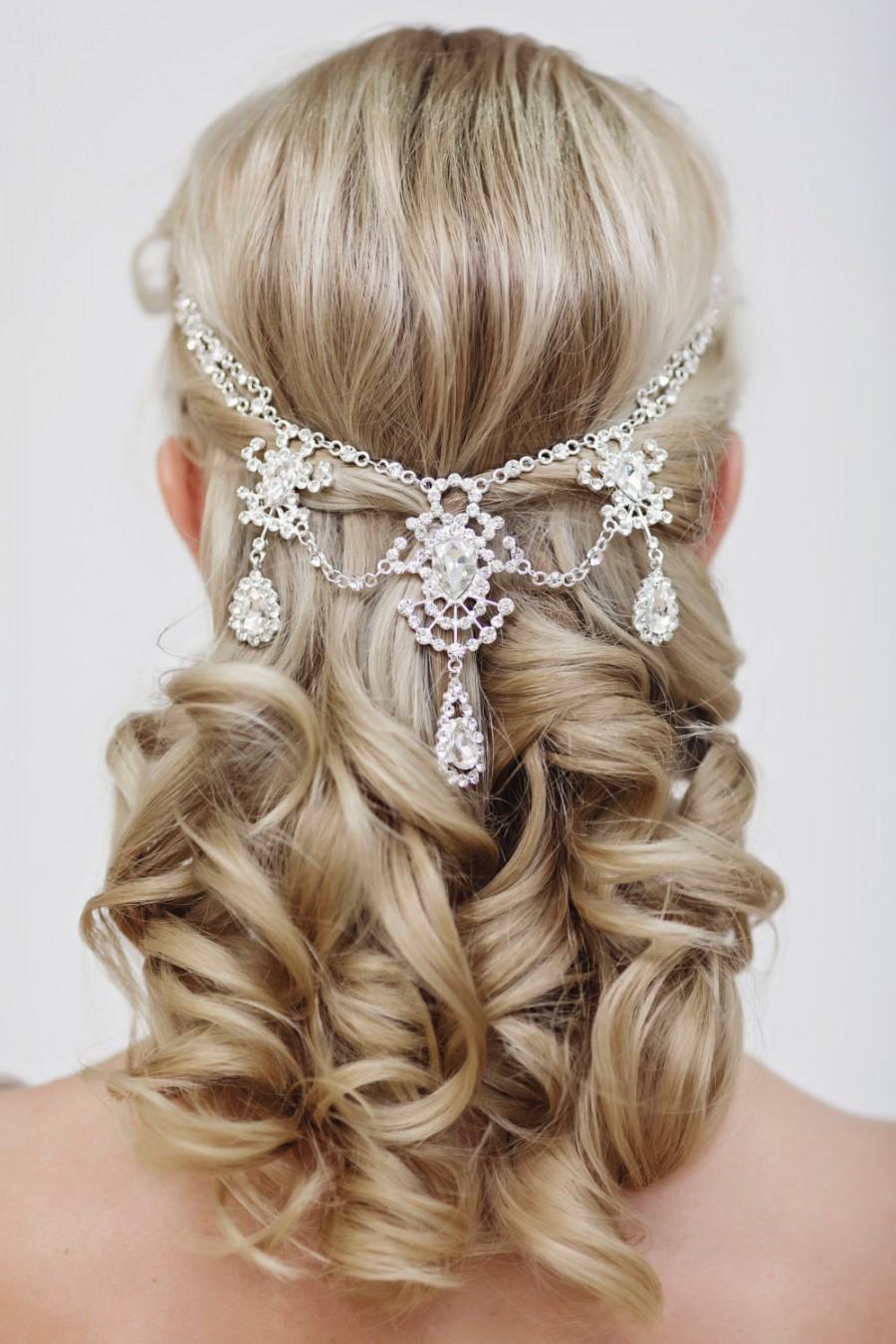 زفاف - Wedding Crystal Hair Accessories, Bridal Hair Jewelry, Crystal Bridal Headpiece, The Ellie silver hairfloater #303