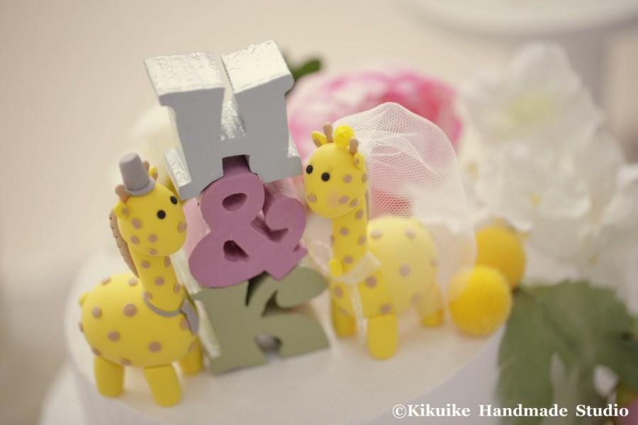 Wedding - Giraffe Wedding Cake Topper---k786