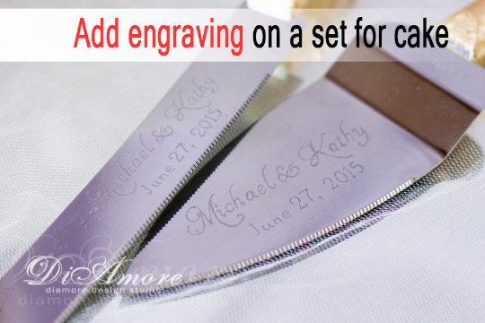 زفاف - Add engraving on a set for cake