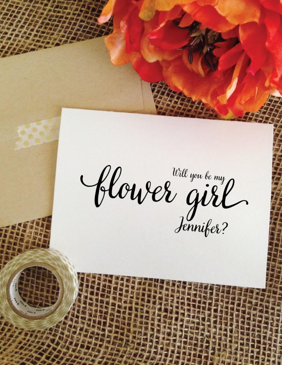 زفاف - Will you be my flower girl card asking flower girl Invitation (Lovely) Personalized wedding card