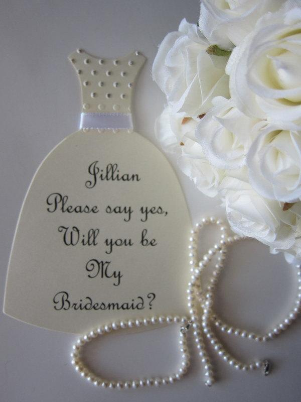 Wedding - Set of 6 Dot Style Will you be my bridesmaid card with envelope /  will you be my maid of honor card