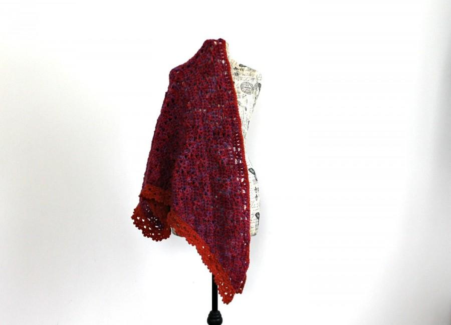 Свадьба - Handmade Shawl Wrap Loop Neck Circle Chunky knit Infinity scarves Boho Hippie Lace shawl Crochet shawl Bridesmaid gift Crocheted shrug