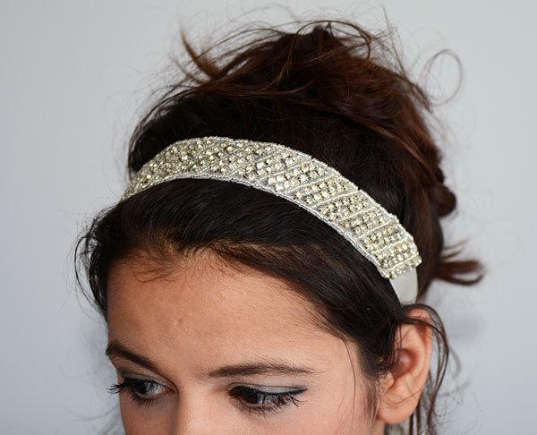 Hochzeit - Wedding Headband, Bridal Headband, Bridal Hair Accessories, Rhinestone Headband, Wedding Head Piece, Wedding Hair Accessory