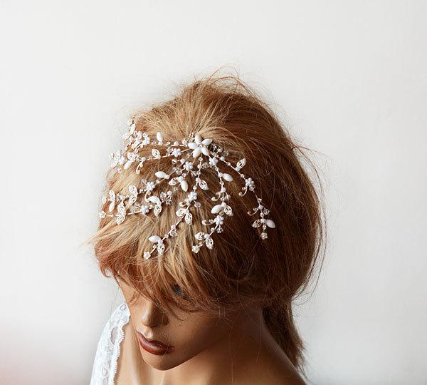 زفاف - Bridal Headband, Wedding Headband, Wedding Hair Accessory, Bridal Hair Accessory, Wedding Comb, Bridal Hair Comb