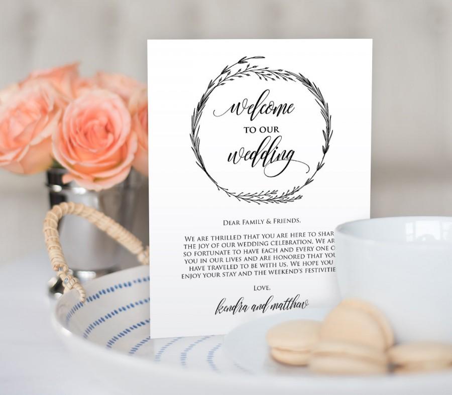Свадьба - Welcome Bag Letter, Wedding Itinerary, Agenda, Welcome Bag Note, Wedding Thank You, Instant Download, Editable Text, PDF Digital File 