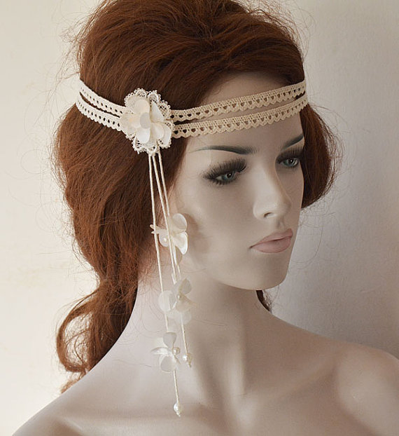 Hochzeit - Wedding Headband, Lace Bridal Head Piece, Bridal Headband, Bridal Hair Accessories