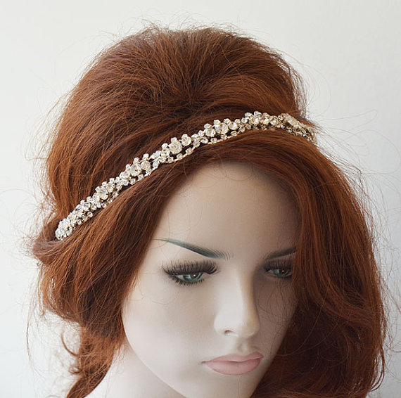 Hochzeit - Rhinestone Bridal Headband, Bridal Headpiece, Rhinestone Wedding Headpiece, Wedding Headband, Bridal Hair Accessories