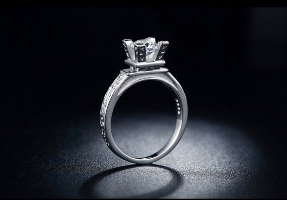 زفاف - Paris Ring Eiffel Tower Ring Engagement Ring Cz Ring Cubic Zirconia Ring Sterling Silver Ring Promise Ring