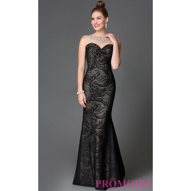 Wedding - Gorgeous Xcite Brocade Tricot Floor Length Prom Dress with Illusion Back - Discount Evening Dresses 