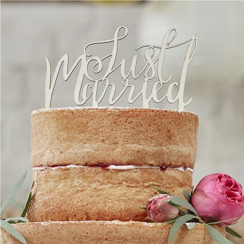 زفاف - Just Married Cake Topper 