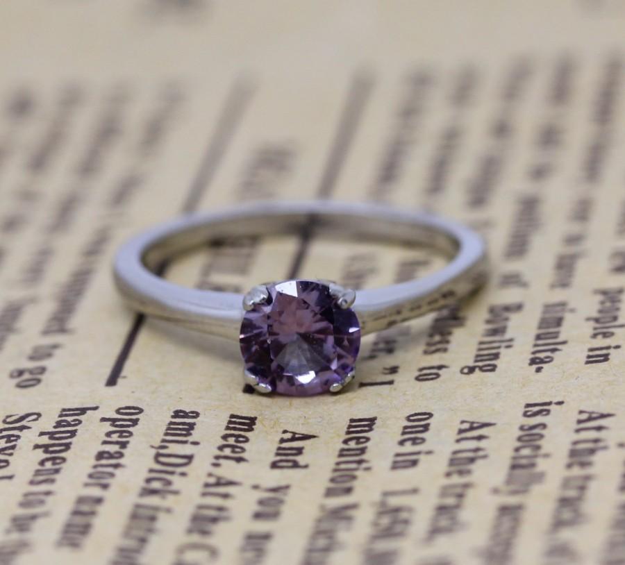 زفاف - Alexandrite 1ct solitaire ring in Titanium or White Gold - engagement ring - wedding ring - handmade ring
