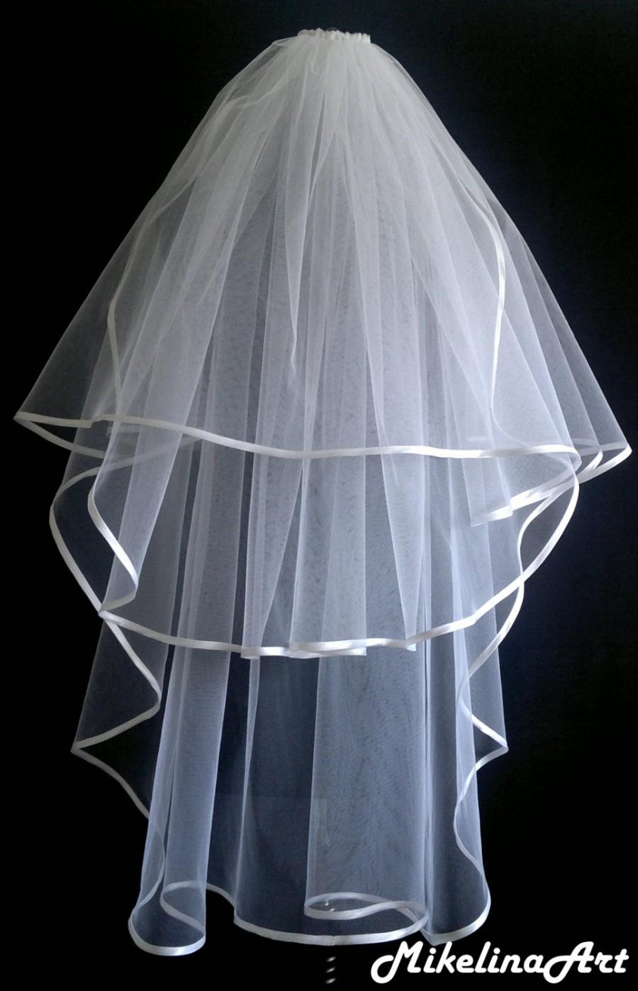 Hochzeit - White Wedding Veil, Three Layers