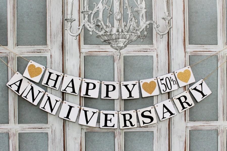 Mariage - ANNIVERSARY Decorations, 1 10 25 50th Anniversary Party SIGNs, HAPPY Anniversary Decorations, Wedding anniversary Signs