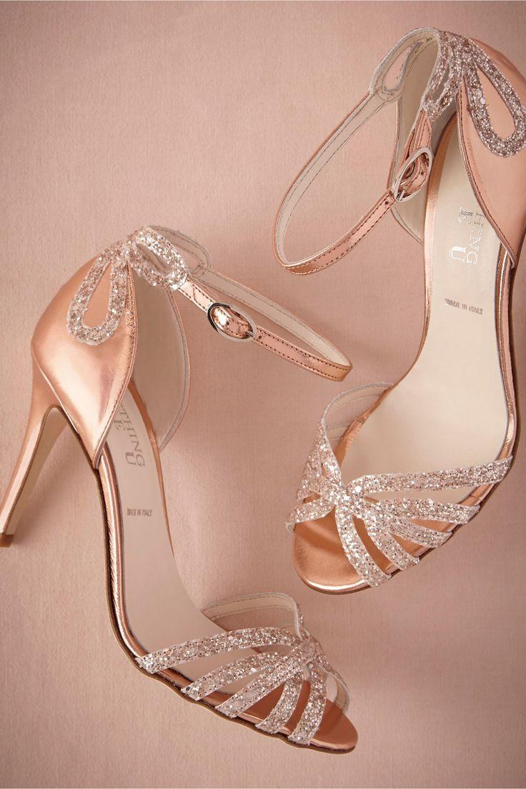 Hochzeit - WANTED STYLE - Rose Gold Glitter Heels