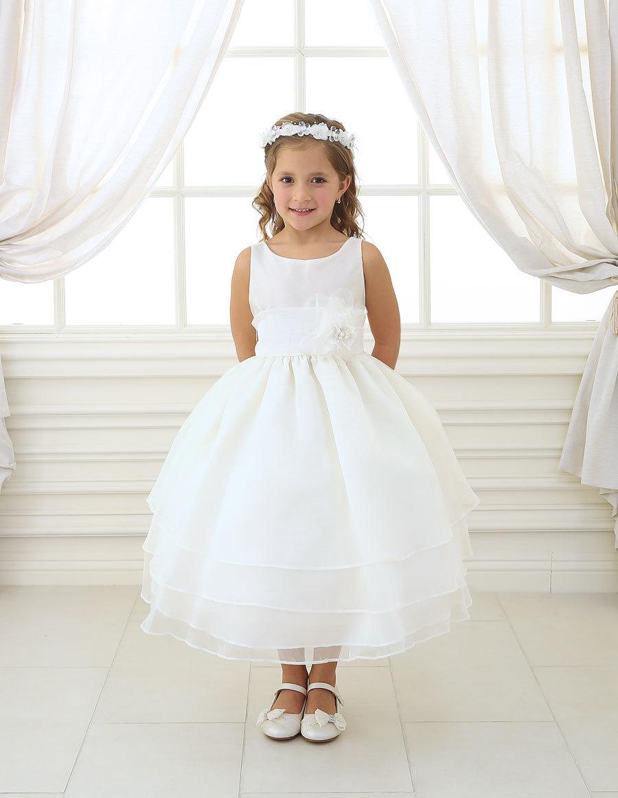Mariage - Organza Flower Girl Dress with Sash and Flower
