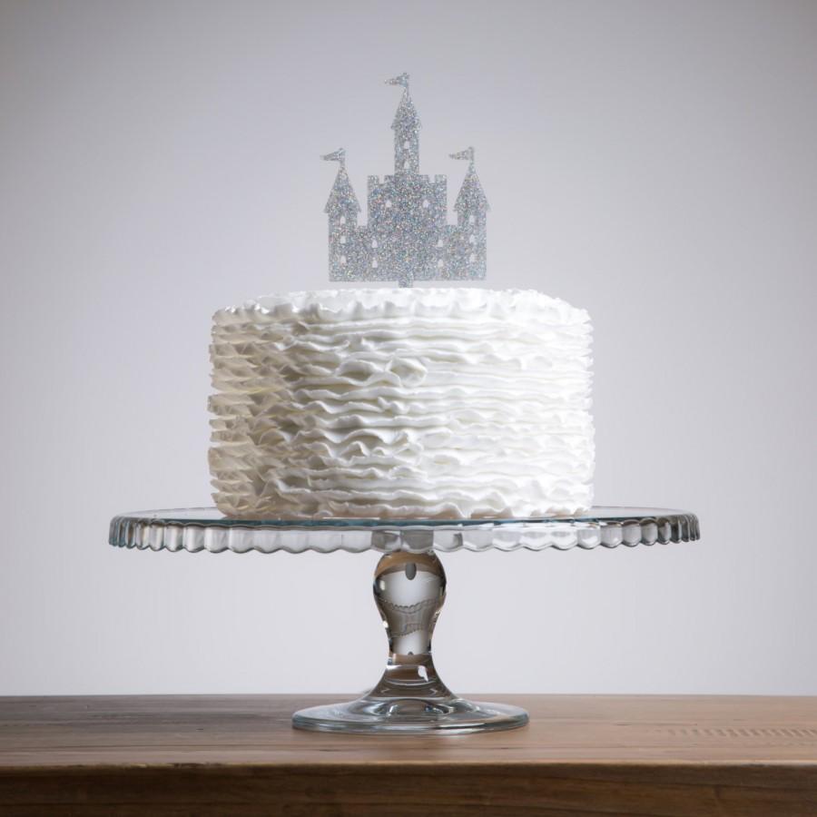 زفاف - Princess Glitter Fairy tale Castle cake topper.